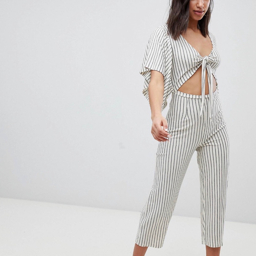 Striped asos jumpsuit